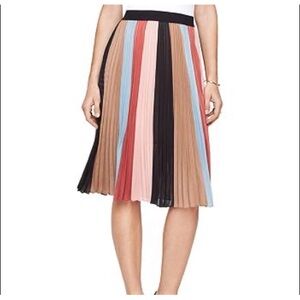 BCBG Maxazria Pleated Skirt Nestia Colorblock Skirt Knee Length